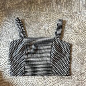 Stylish Black and White Houndstooth Women's Top